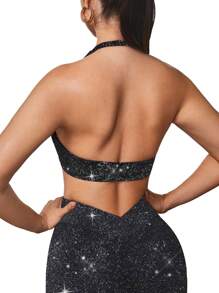 Slayform حمالة صدر رياضية للنساء بخطوط مضلعة نسيج مرن سلس، بتصميم عصري للحفلات