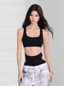 LYSMO Women's Hollow-Out Bodysuit - Spring/Summer 2025 New Arrival - Black - View 5