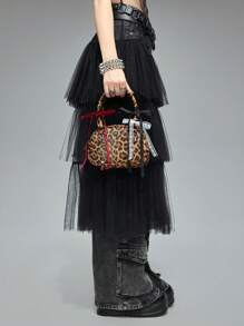 ROMWE Túi xách mini đính nơ ngọc trai phong cách ballet dễ thương cho nữ - Nhiều màu - Xem 4