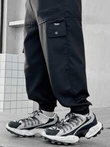 Tween Girls' Solid Color Pocket Casual Jogger Pants - Black - View 5