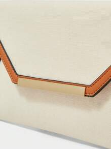 SHECARRY Women's Chain Strap Design Fashion Daily Clutch Bag - Beige - View 4