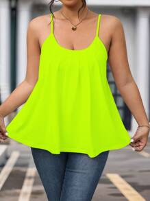 SHEIN LUNE 大码夏季休闲纯色宽松圆领吊带背心