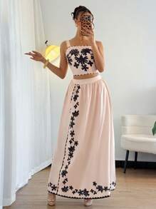 Chiquease Women Two Pieces Outfits For Daily Wear - Khaki - View 6