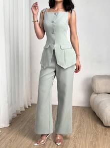 Modelyn Women Two Pieces Outfits For Daily Wear - Green - View 5