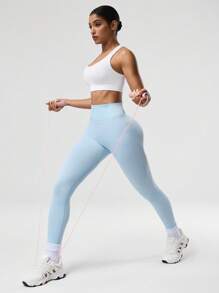 Seamluxe SHEIN Sport Top corto da donna senza maniche di colore unito, adatto per fitness e yoga