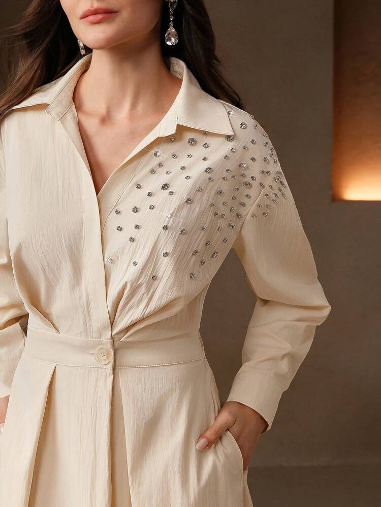 Anewsta Elaire Vestido de camisa con manga raglán, estilo vintage suelto y decoración en la cintura, para primavera, festivales, vacaciones