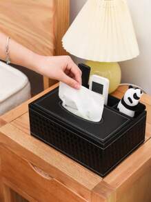 1pc Multifunctional Tissue Box, Drawer, Coffee Table And Living Room Remote Control Storage Box, Home Napkin Drawer, Christmas Home Decor,Home Stuff,Table,Home Decorations,Home Organization And Storage,Room Decor,Room Decor Bedroom,Kitchen Accessories,Kitchen Tools,Organiser Kitchen,Travel,Holiday - Black - View 2