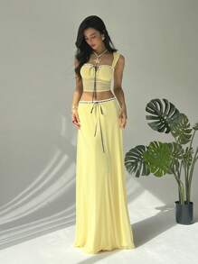 Aloruh Women Two Pieces Outfits For Daily Wear Summer Summer Outfits Summer Clothes Beach Outfits For Woman  Beach Vacation Vacation Outfits Woman Boho  Tropical Vacation Woman Clothe Mesh Butter Yellow  Fairycore Graduation Outfit  Graduation Dress Graduation Dresses For Women   White Graduation Dress