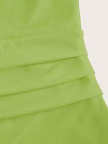 SHEIN Unity Mini rochie asimetrică cu un singur umăr, sexy, bodycon - Verde - Vizualizare 5