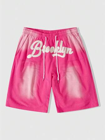 Street Life Pantalones cortos casuales de verano para hombre, sueltos, con aplicaciones de rhinestone