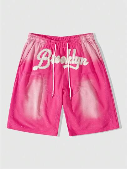 Street Life Short décontracté lâche d'été pour hommes avec application de strass