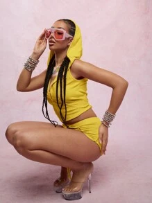 SUMWON WOMEN Pantaloni scurți de alergare din material terry, lenjerie de casă, pantaloni scurți micro, îmbrăcăminte de plajă, vară și primăvară, îmbrăcăminte de plajă, festival