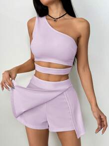 SHEIN EZwear Women Two Pieces Outfits For Daily Wear - Purple - View 6