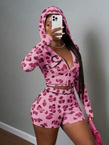 Slaydiva 女士日常两件套服装 - 玫紅色 - 查看 6