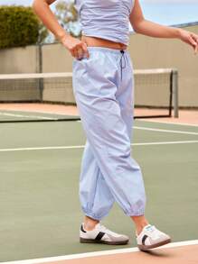 WESTFADE Pantaloni jogger estivi in nylon, a vita media, con chiusura a corda, vestibilità morbida, casual e carini, in stile occidentale