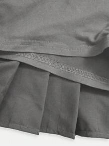 Teen GirlElegant Pleated High Waist Skirt Shorts 2-In-1, Summer Versatile Item, Can Be Paired With Shirts, Long/Short Sleeve T-Shirts, Polo Shirts