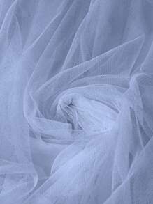 Rometta Romantic Date  Women's Plus Size Dusty Blue Summer Elegant Dress: Crisscross Cami Dress With Tiered Tulle