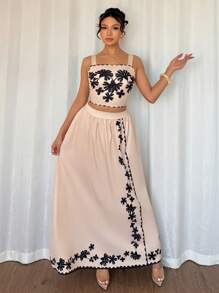 Chiquease Women Two Pieces Outfits For Daily Wear - Khaki - View 3