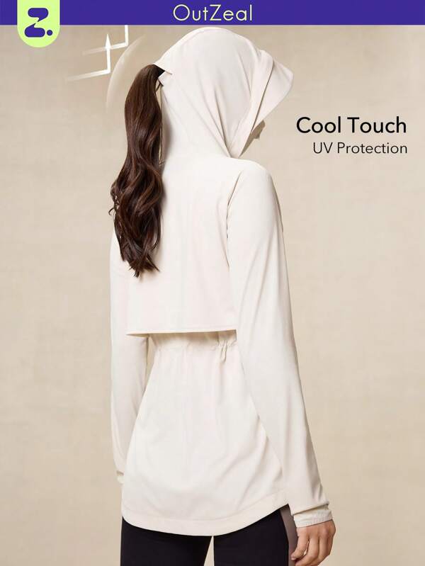 OutZeal SunProof UPF50+ Cooling Sun Protection Drawstring Waist Hooded Jacket Women With Detachable Brim