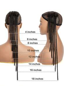 Crochet Human Hair Knotless Braids 4-12 Inch Options 0.6cm Diameter 10 Strands 100% Human Hair Dreadlock Extensions For Man/Women Hair Extensions Halloween Costumes - S5 - View 9