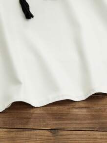 Lacomfia 休闲灯笼袖定位印花女式衬衫，春夏 - 藍色 - 查看 3