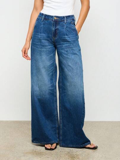 AiiRZ 超宽腿牛仔裤 阔腿风格 宽松版型 高腰 复古 Y2K 时尚个性裤子