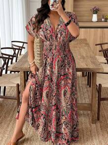 Breezaya Random Print Plus Size Summer Dress, Fashion - Multicolor - View 1