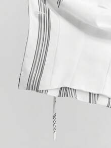 Ontre Nuovo completo da donna 2025, gilet a righe, stile vacanziero, silhouette aderente, design con cintura in vita, con bottoni a conchiglia, giacca sottile, abbigliamento primavera/estate, per uso quotidiano