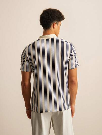 SWAVVY 男士复古条纹 Polo 衫