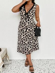 SHEIN Frenchy Plus Size Women Summer Elegant Minimalist Office Work Commute Dress,Sun Dresses For Women - Multicolor - View 2