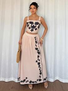 Chiquease Women Two Pieces Outfits For Daily Wear - Khaki - View 1