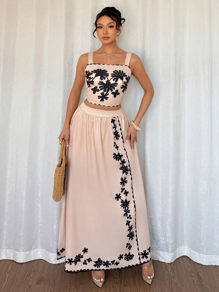 Chiquease Women Two Pieces Outfits For Daily Wear - Khaki - View 1