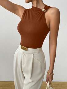 SHEIN Clasi Women's Elegant Metal Decor Slim Fit Camisole, Summer