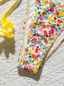 Swim Mod Women's Summer Vacation Beach Sweet Cute Random Print Bikini Swimwear Set - Multicolor - View 5