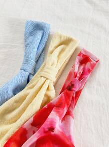 Soleia Set da 3 pezzi di top a canottiera estivi casual e romantici con nodo, colori: giallo, rosso, azzurro chiaro, adatti per vacanze, appuntamenti, tè pomeridiano, vacanze, festival musicali, stile bohémien, outfit da spiaggia estiva