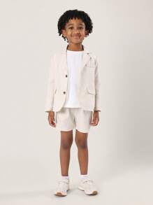 SUMWON 奢华夏季正式男童西装外套短套装两件套婚礼派对特别活动配套西装带纽扣