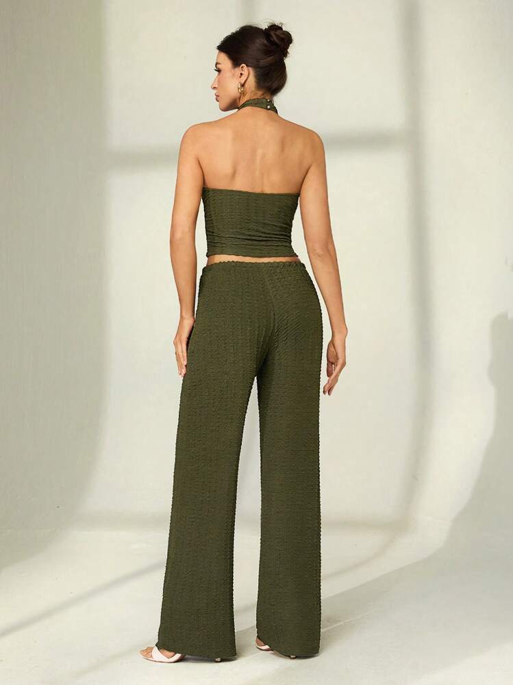 SHEIN Tall 女士日常两件套服装 - 軍綠色 - 查看 2