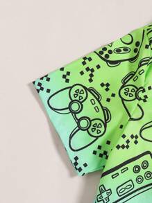 Tween Boys' Gradient Color Kimono Top & Shorts Beach/Swimwear Set - Multicolor - View 7