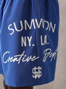 SUMWON Pantaloni scurți de baschet din nailon premium, atletici, cu talie cu șnur, departament creativ, antrenament de vară, antrenament la sală, sport activ, îmbrăcăminte de performanță, absorbție a umezelii, îmbrăcăminte urbană de stradă