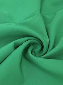 SHEIN LUNE Plus Size Women's Elastic Waist Ruffle Hem Loose Shorts - Green - View 6