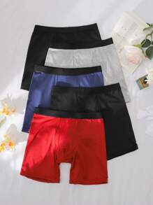 Calzoncillos tipo bóxer sencillos con cinturilla contrastante para adolescentes - Multicolor - Ver 4