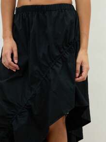 COUREZ Falda larga asimétrica fruncida / Conjunto de ropa de verano para mujer Y2K Ropa de verano Salir Prendas 100% algodón Vintage