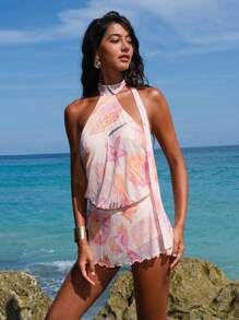 Opulessa Knitted Halter Backless Mini Dress For Women, Suitable For Going Out, Concert, Party, Club Outfits, Date, Night Out,Vacation ,Beach  Outfits,Garden Wedding Guest Dress, Elegant Dress For Women,Date, Concert, Party, Club Outfits, Valentine's Day ,Graduation Outfit, For Autumn And Winter