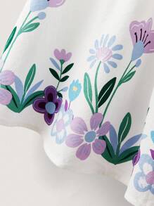SHEIN 小女孩彩色3D花领连衣裙 - 彩色 - 查看 10