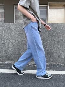 SHEIN Teen Boy Blue Fashion Casual Cool Comfy Boy Jeans For Dailywear And Back To School Boy Clothes - Blue - View 6