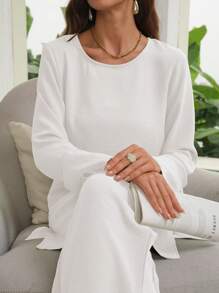 Mulvari Women Two Pieces Outfits For Daily Wear Fall Cloth For Women - White - View 6