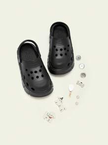 Cuccoo New EVA Bottom Cute Cartoon Closed Toe Clogs Women, Non-Slip Wear-Resistant Slide Sandals - Black - View 1