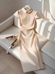 Franclia Women Two Pieces Outfits For Daily Wear - Apricot - View 1