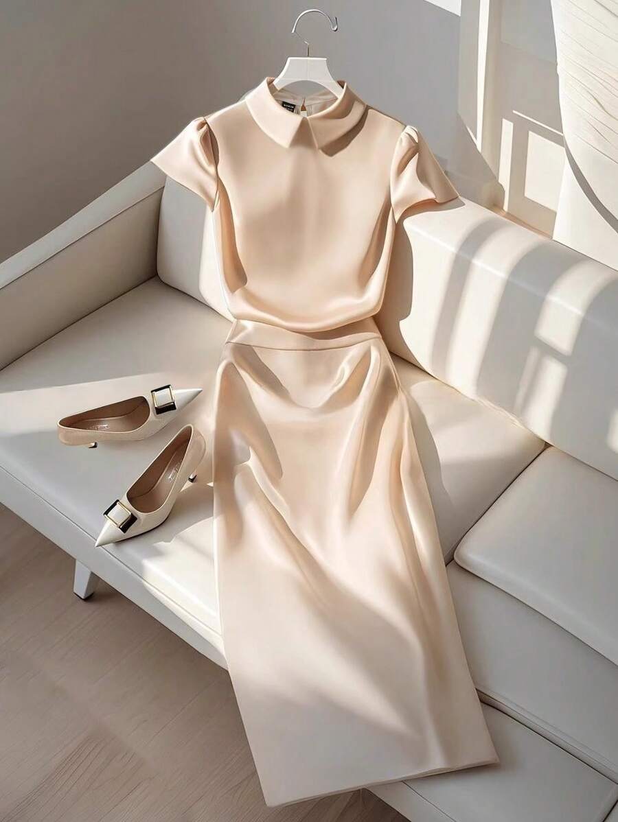 Franclia Women Two Pieces Outfits For Daily Wear - Apricot - View 1