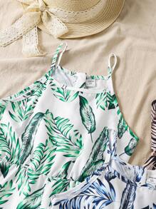 Tween Girls 3pcs/Set Loose Floral Printed Jumpsuit, School, Campus, College - Multicolor - View 7